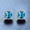 Blue, variant on Men Women Sterling Silver Plated Cubic Zircon Square Stud Earrings E36