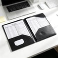 thumbnail image 4 of Two Pocket Folders Plastic Document Organizer Folder with Flap Double Pocket Presentation Folders Black, 4 of 6