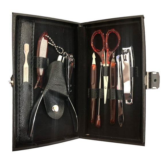Alta Professional Manicure Pedicure 10pcs Stainless Steel Nail Clippers Set - Black