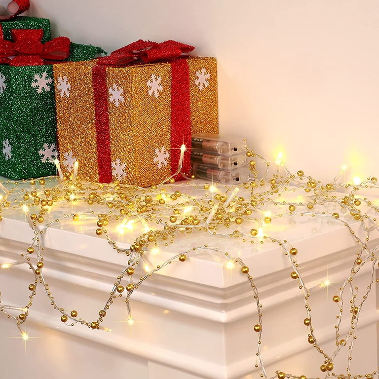 Christmas Garland With Lights - 6.5FT Battery-Operated Snowy Berry Holly Garland For Fireplace, Mantle, Indoor/Outdoor