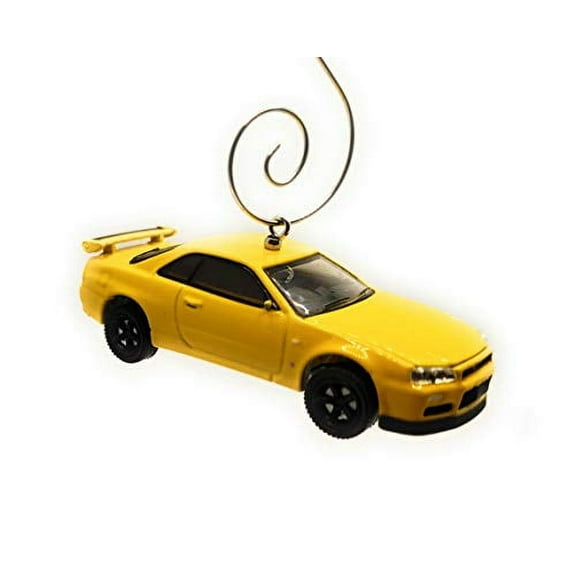 2001 Nissan Skyline GT-R Custom Christmas Ornament 1:64 Yellow