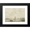 thumbnail image 2 of Nicolaas Wicart 24x18 Black Modern Framed Museum Art Print Titled - Some Barks Sail on a River, a Rowboat in Front, 2 of 5