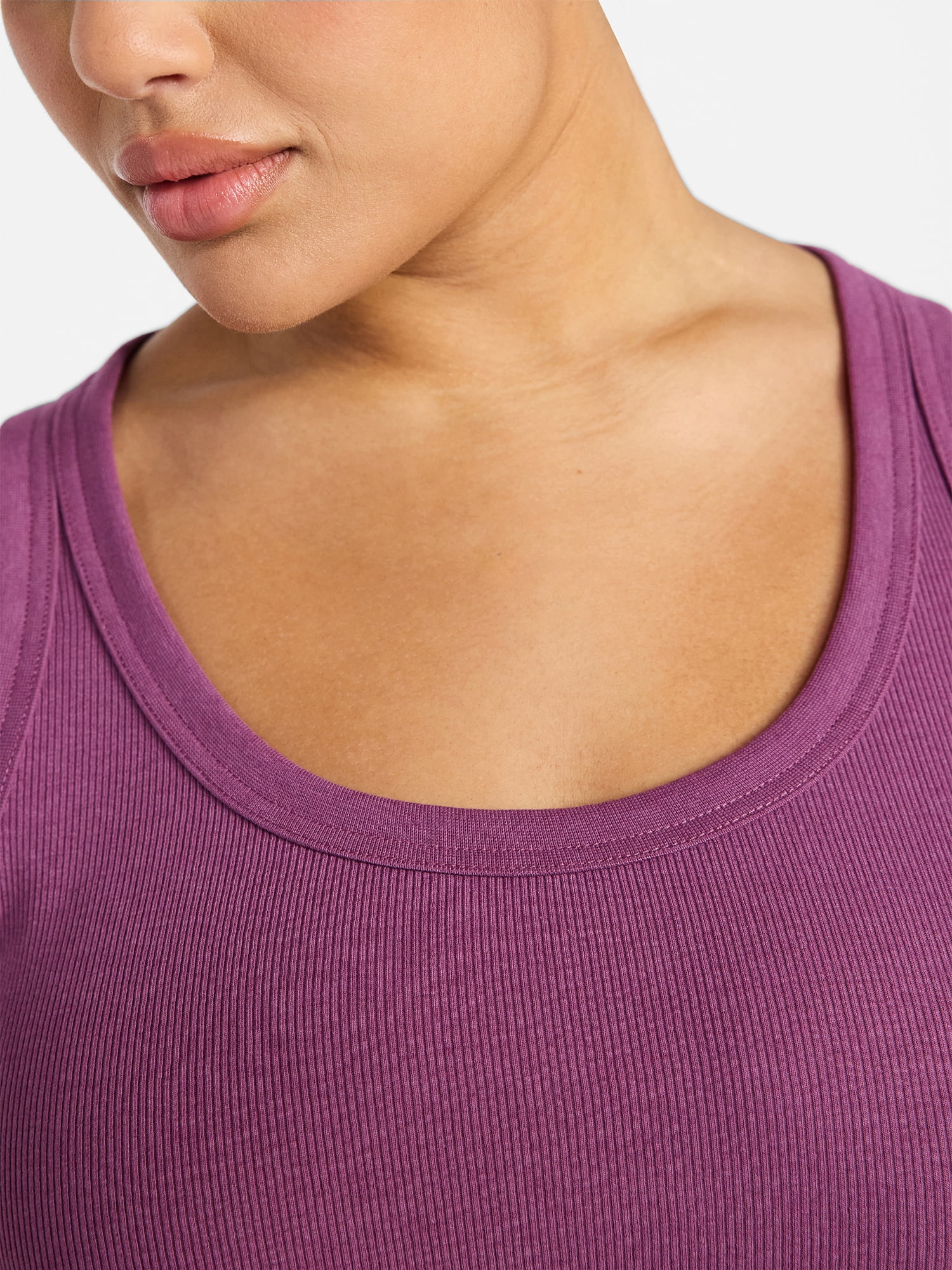 Terra & Sky Women's Plus Sleeveless Ribbed Scoop Neck Tank Top, Sizes 0X-5X
