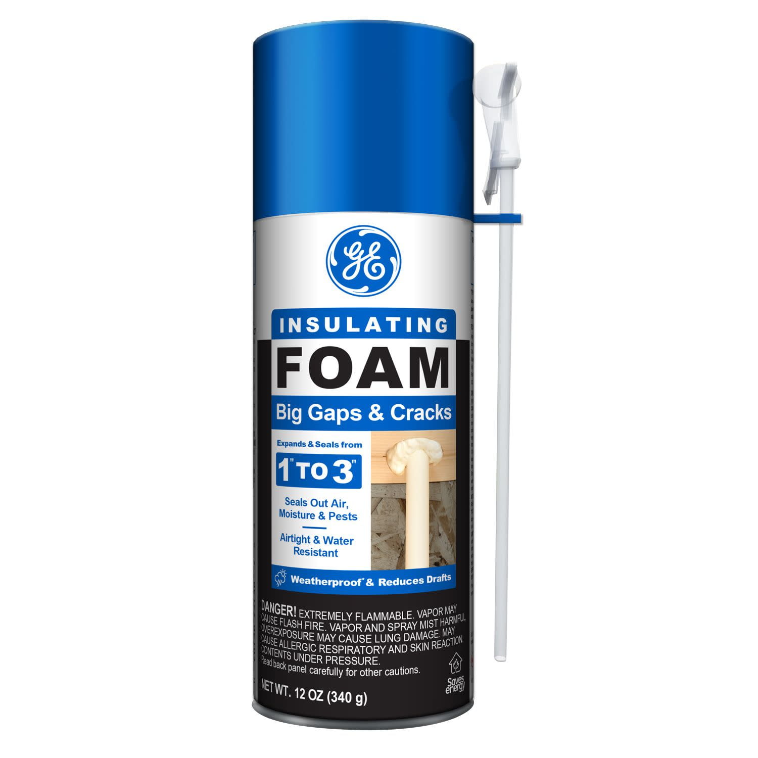 GE Big Gaps & Cracks Insulating Foam, 12 oz Can