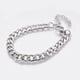 thumbnail image 1 of Pulsera de eslabones de acero inoxidable con cierre de mosquetón (1 unidad). Pulsera de joyería chapada en acero inoxidable de color para mujer y hombre., 1 of 3