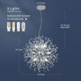 thumbnail image 3 of ZXNYH Modern Crystal Chandeliers Firework, Matt Black Dandelion Sputnik Ceiling Light Fixtures, Sputnik Chandelier Pendant Light for Bedroom Living Room Dining Room Kitchen Island Hallway, 3 of 8