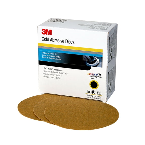 3M Hookit Gold Disc 236U, 00983, 6 in, P80, 75 discs per carton, 4 cartons per case