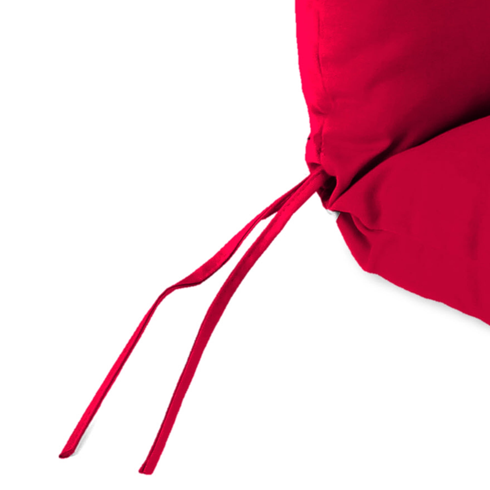 Jordan Manufacturing 45" x 22" Really Red Solid Rectangular Outdoor Chair Cushion with Ties and Hanger Loop
