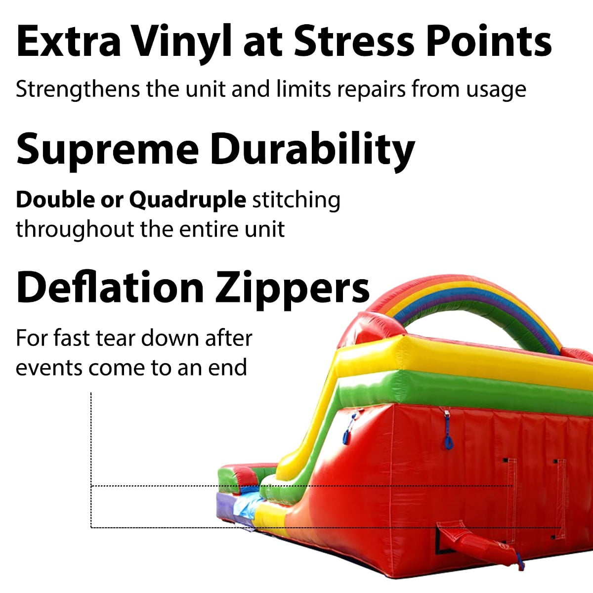TentandTable Commercial Inflatable Water Slide, Rainbow Dual Lane with Blower, 13'