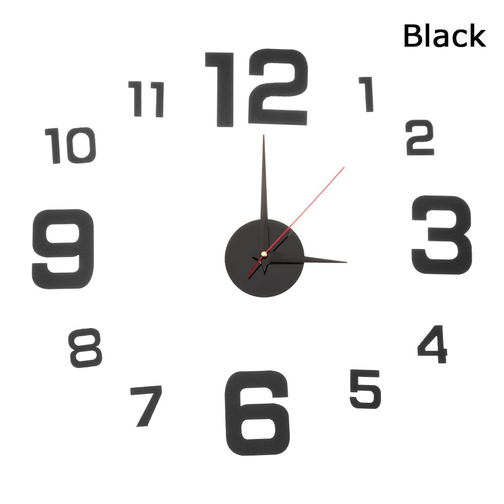 Silent Stickers Luminous Frameless 3D Wall Decor Wall Clock Digital