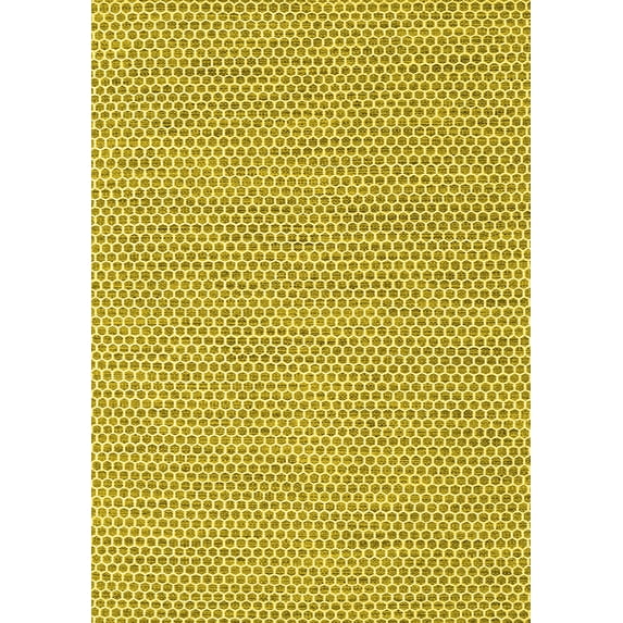 Ahgly Company Indoor Rectangle Abstract Yellow Contemporary Area Rugs, 5' x 8'