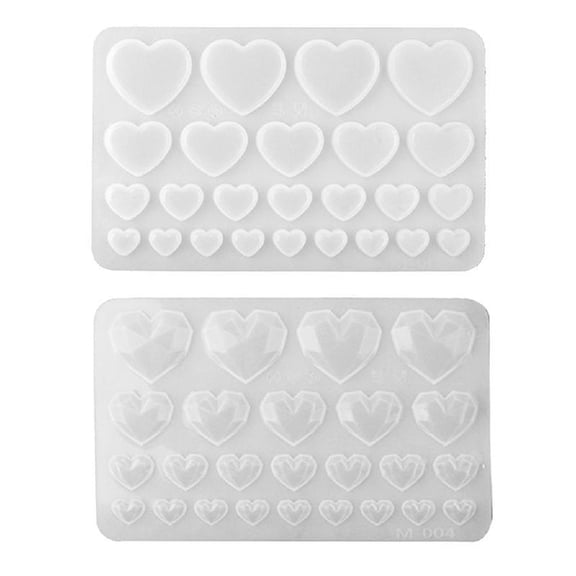 2Pcs Silicone Resin Love Curtain Molds Diamonds Heart Keychain Mold DIY Pendant Ornaments Epoxy Resin Crafting Molds