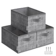 thumbnail image 1 of Juego de 3 cestas de tela SONGMICS para almacenamiento, color gris totora, 9 L, 1 of 6