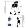 thumbnail image 6 of OLAKIDS High Chair for Babies & Toddlers, Foldable Highchair with Multiple Adjustable Backrest Footrest Seat Height, Removable Tray, Detachable PU Leather Cushion, Built-in Rear Wheels, 6 of 6
