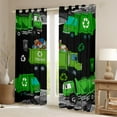 thumbnail image 2 of jejeloiu Green Trash Truck Black Out Curtains,Environmental Protection Theme Curtains Pack of 2 (42x63 Each),Vehicle Car Bedroom Curtains For Kids,Ultra Soft Home Decor, 2 of 6