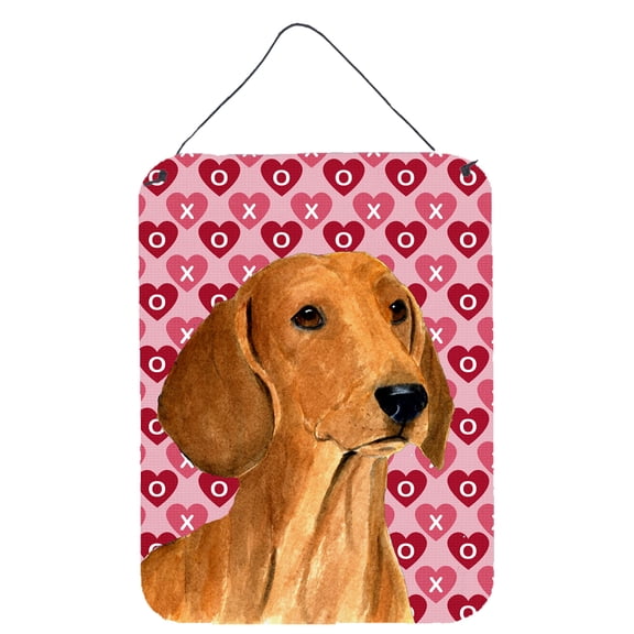 Dachshund Hearts Love and Valentine's Day Portrait Wall or Door Hanging Prints