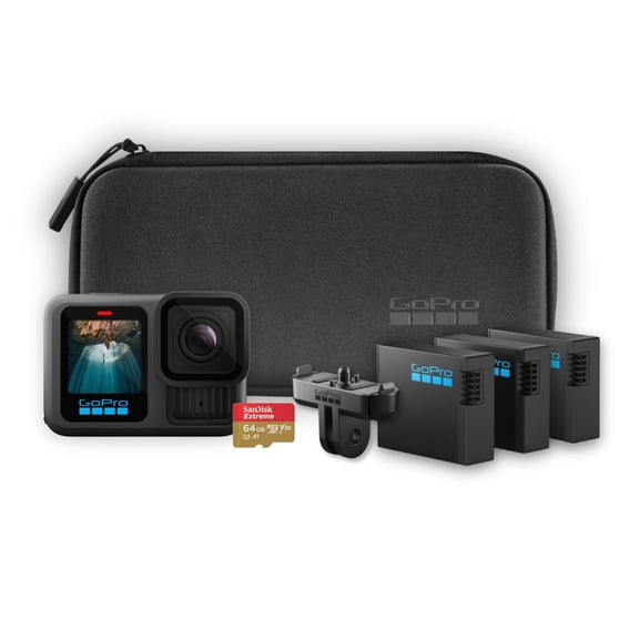 (Open Box) GoPro HERO13 Black Sports and Action Video Camera, 5.3K60 Video, HyperSmooth 6.0 Stabilization, Enhanced Enduro Battery, HB-Series Lens Compatible