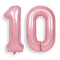 thumbnail image 1 of Números con forma de globo SUWEN, 40 cm, lámina de helio rosa, para décimo cumpleaños, 1 of 1