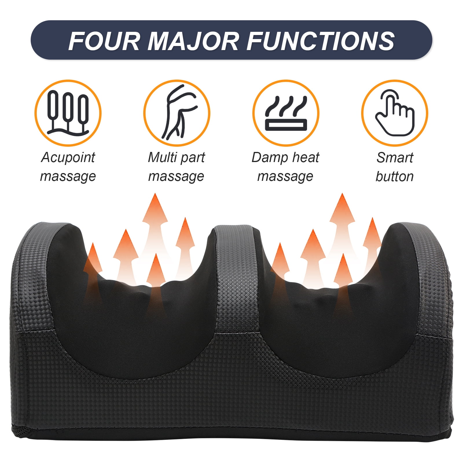 Electric Foot Massager Machine with Heat, Shiatsu Kneading Feet and Calf Massagers for Relaxation, Plantar Fasciitis Relief, Deep Tissue Massage, Gifts for Mom & Dad, Wired Remote