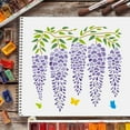 thumbnail image 6 of Wisteria Stencils Template 11.8x11.8inch Plastic Flowers Drawing Painting Stencils Flower Butterfly Wall Stencils Reusable Stencils for Painting on Wood Floor Wall and Tile, 6 of 7