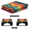 thumbnail image 2 of Decal Skin for PS4 Slim / PS4 Pro / PS4, Whole Body Vinyl Sticker Cover for Playstation 4 Console and Controller (Vibrant Painting Colorful Wave), 2 of 5