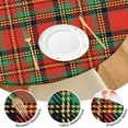 thumbnail image 4 of Red Green Checkerboard Checkered Pattern Round Fitted Tablecloth with Elastic Edge,Dining Table Cover Waterproof,Outdoor Round Tablecloth for Camping,Dining,Indoor and Outdoor, 4 of 7