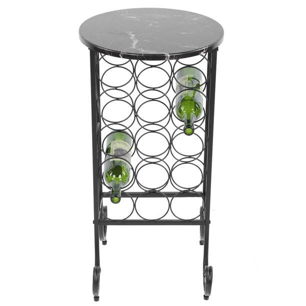 LHCER Wine Organizer, Wine Holder Industrial Style Free Standing 15 Bottles Wine Storage Rack