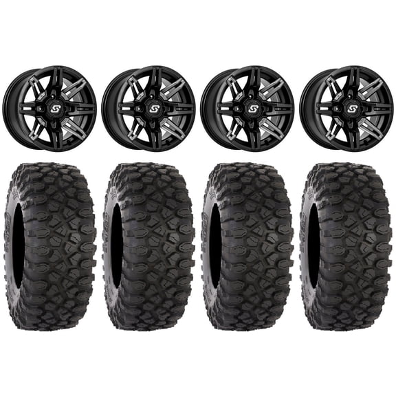 Sedona Rukus 14" Black Wheels 30" XC450 Tires Polaris RZR XP 1000 / PRO XP / Ranger XP 900/1000
