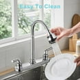 thumbnail image 6 of RV Kitchen Faucet, Non-Metallic Camper Kitchen Sink Faucet 8 Inch 2 Hole Double Handles with Flexible Arch 360 Degree Rotatable Spout for Campers, Motorhome, Travel Trailer, Chrome, 6 of 9