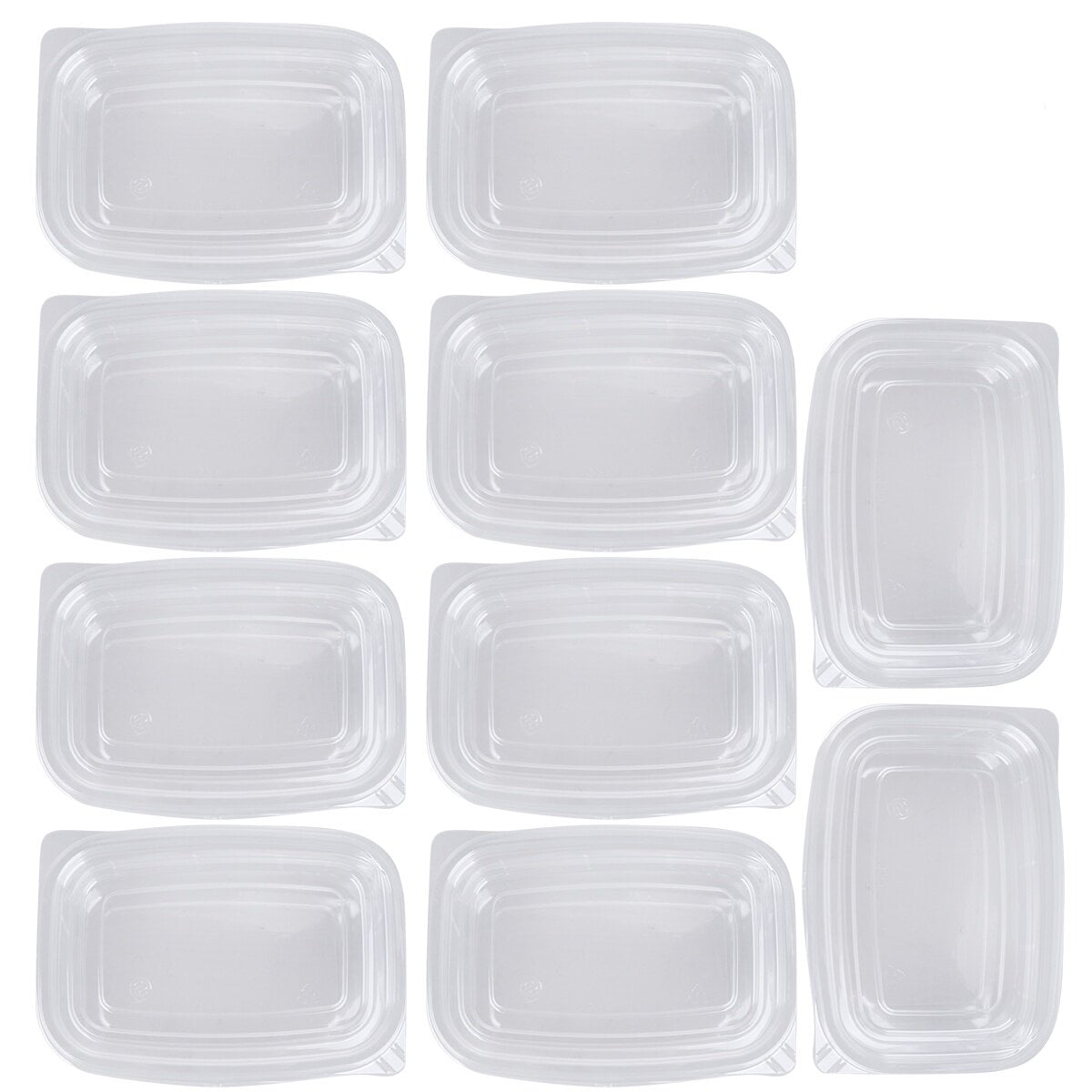 10pcs Disposable Plastic Boxes with Cover Portable Fruits Case Oneoff