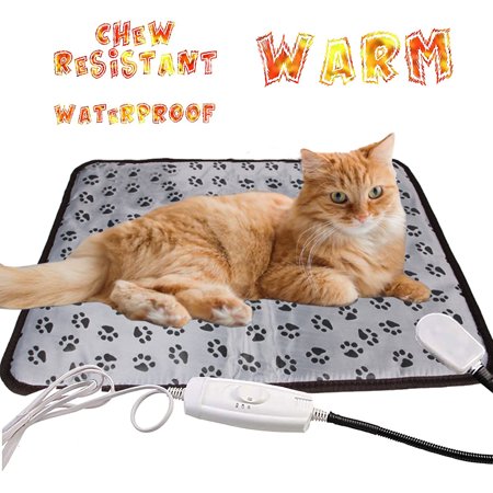 TureClos Pet Heat Pad Mat Indoors Warm Electric Heating Pad for Puppy Dogs Cats Waterproof Chew Resistant Temperature Adjustable Pet Heat Mat