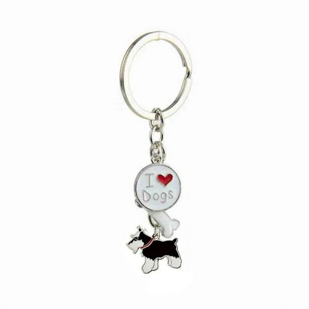Llavero con colgante de perro pastor y Bulldog para hombre y mujer, joyería para mascotas, regalo de Navidad