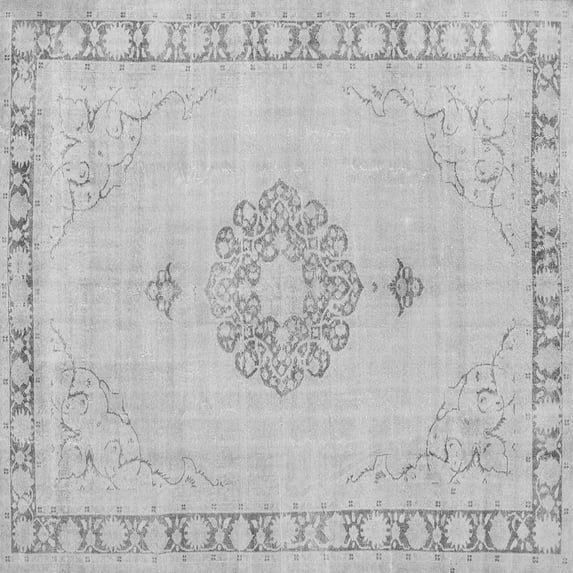 Ahgly Company Indoor Square Persian Gray Traditional Area Rugs, 5' Square