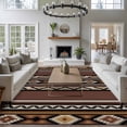 thumbnail image 4 of Brown Boho Area Rug 5x8 Washable Rug Non Slip Vintage Ethnic Tribe Retro Abstract Art Large Area Rug Soft Stainresistant Indoor Floor Carpet for Living Room Bedroom Home Office Dining Room Nursery, 4 of 8