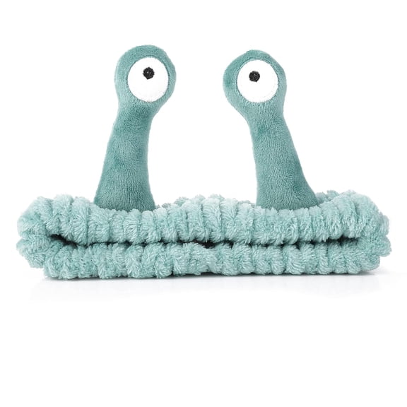 Face Wash Headband - Palm & Snail Spa Hair Bands, Cute Coral Fleece Elastic Headband for Washing Face, Shower, Makeup & Sports (Green)