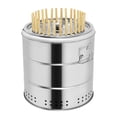 thumbnail image 5 of Portable Smokeless Barbecue Charcoal Barrel Grill, Stainless Steel Surround Charcoal Kebab Grill with 30 Skewers and BBQ Grill Cooking Grate, Barbecue Charcoal Barrel Grill, 5 of 15
