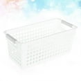 thumbnail image 2 of Panier de Rangement Carré en Plastique Boîte de Rangement pour Bureau à Domicile (Blanc), 2 of 10