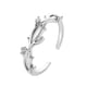 thumbnail image 1 of Fiudx Collar Elegante, Anillo En Diseño de Rama En Diamantes, Pulsera Ajustable En Ratán, Ideal En Banquetes En Boda, Accesorio En Moda para Mujer, Ideal En Regalo de Aleación., 1 of 2