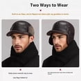 thumbnail image 6 of DAMAI Men's Winter Hat with Sheepskin Flat Top Earmuffs, Adjustable Men's Hat with Earflap,Winter Warm Men Soft Hunting Hat, 6 of 8