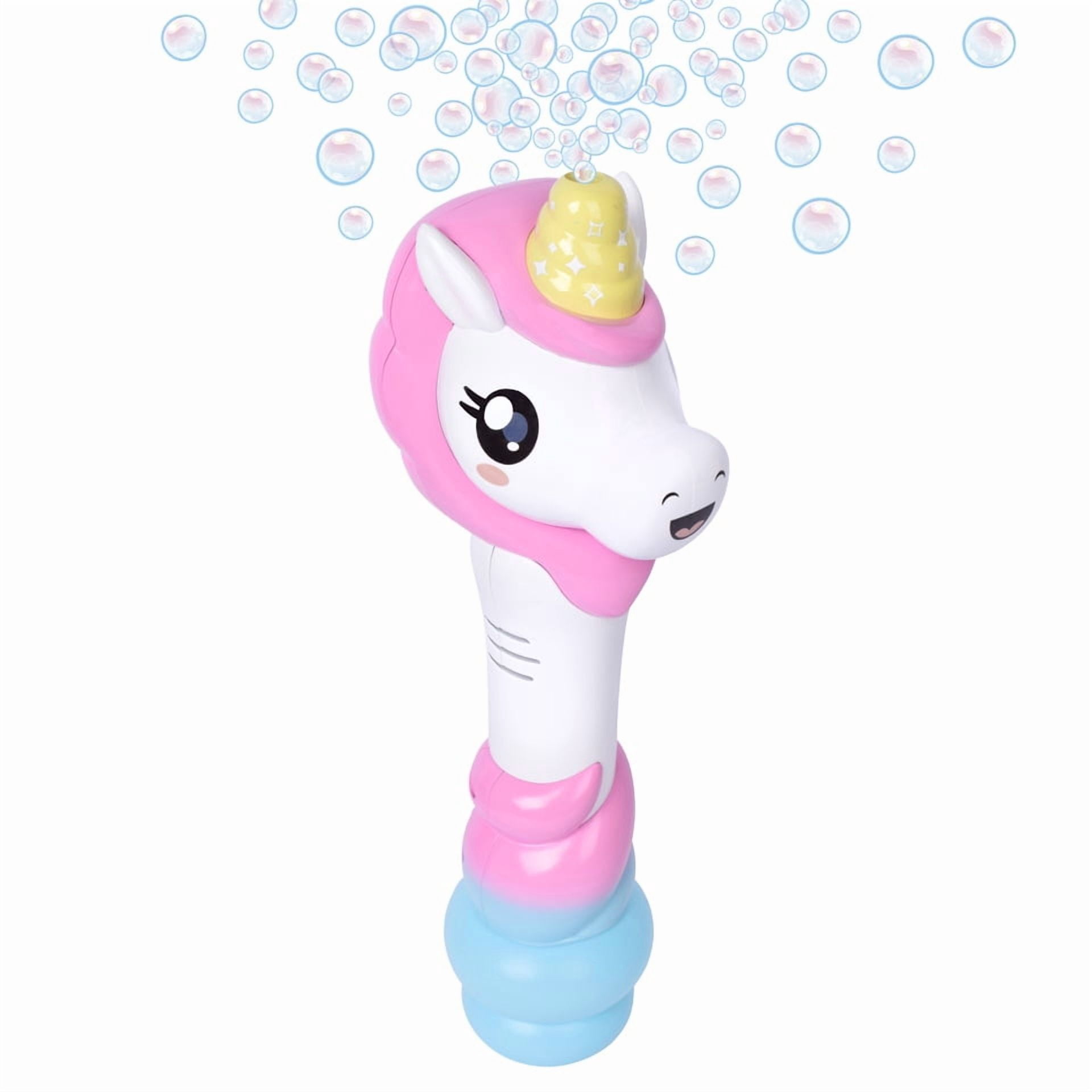 Play Day Unicorn Bubble Wand with Lights and Sounds, 4oz Solution - Unisex, 2AA - Children Ages 3+