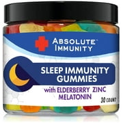 Absolute Immunity- Zinc and Elderberry Sleep Gummies with Melatonin, Helps with Occasional sleeplessness, Immune System Support, Adults and Kids 30ct