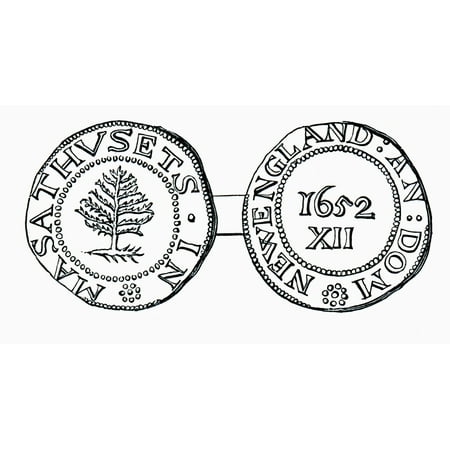 The Pine-Tree Shilling Currency In The Province Of Massachusetts Bay In 1652 From The Book Short History Of The English People By JR Green Published London 1893 Canvas Art - Ken Welsh Design Pics (20