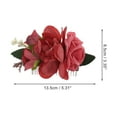 thumbnail image 2 of Unique Bargains 1 Pc Women's Reusable Simulated Flowers Hair Clip Comb for Parties Red Polyester Fabric Iron, 2 of 4