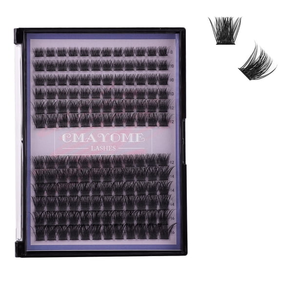 Kit De Extensión De Pestañas,144 Pestañas Individuales 8-16mm Pinzas Pestañas En Racimo Maquillaje para Mujeres