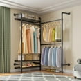 thumbnail image 2 of Timate F2 Industrial Pipe Clothes Rack Wall Mounted Clothing Rack for Hanging Clothes,Black, 2 of 5