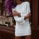 thumbnail image 5 of Vestido sexy a la cadera con cuello redondo y manga acampanada con lentejuelas, elegante, a la moda, europeo y americano, 5 of 6