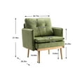 thumbnail image 7 of Velvet Lounge Chair, Upholstered Accent Chair with Tufted Back and Rose Golden Feet, Leisure Single Sofa Chair, Modern Reading Chair for Living Room Bedroom Office, Olive, 7 of 7
