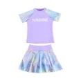 thumbnail image 6 of Hiijoy Girls 2-Piece Swimsuit Quick Dry Short Sleeve Rash Guard with Skort Bathing Suit, 6 of 7