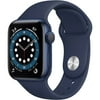 Restored AppleWatch Series 6 (GPS, 40mm) - Blue Aluminum Case with Deep Navy Sport Band (Refurbished)