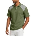thumbnail image 5 of Hearthz Linen Men Polo Shirts Moisture Wicking Raglan Men Short Sleeve Shirt Color Block Soft Breathable Mens Golf Polo Shirts, 5 of 8